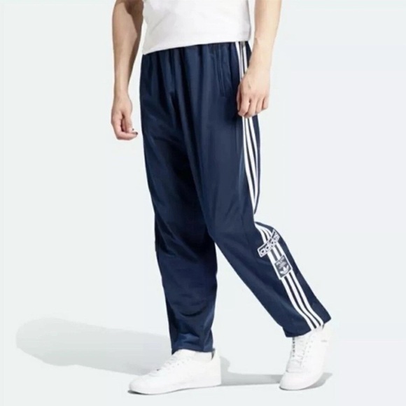 Adidas Adibreak Breakaway Snap Button Sides Track Pants Mens Small Navy IM8220